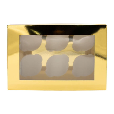 Metallic cupcake box