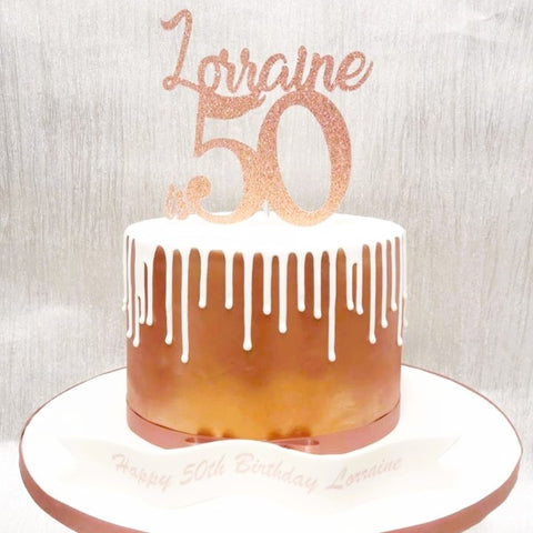 Metallic Drip Birthday Cake