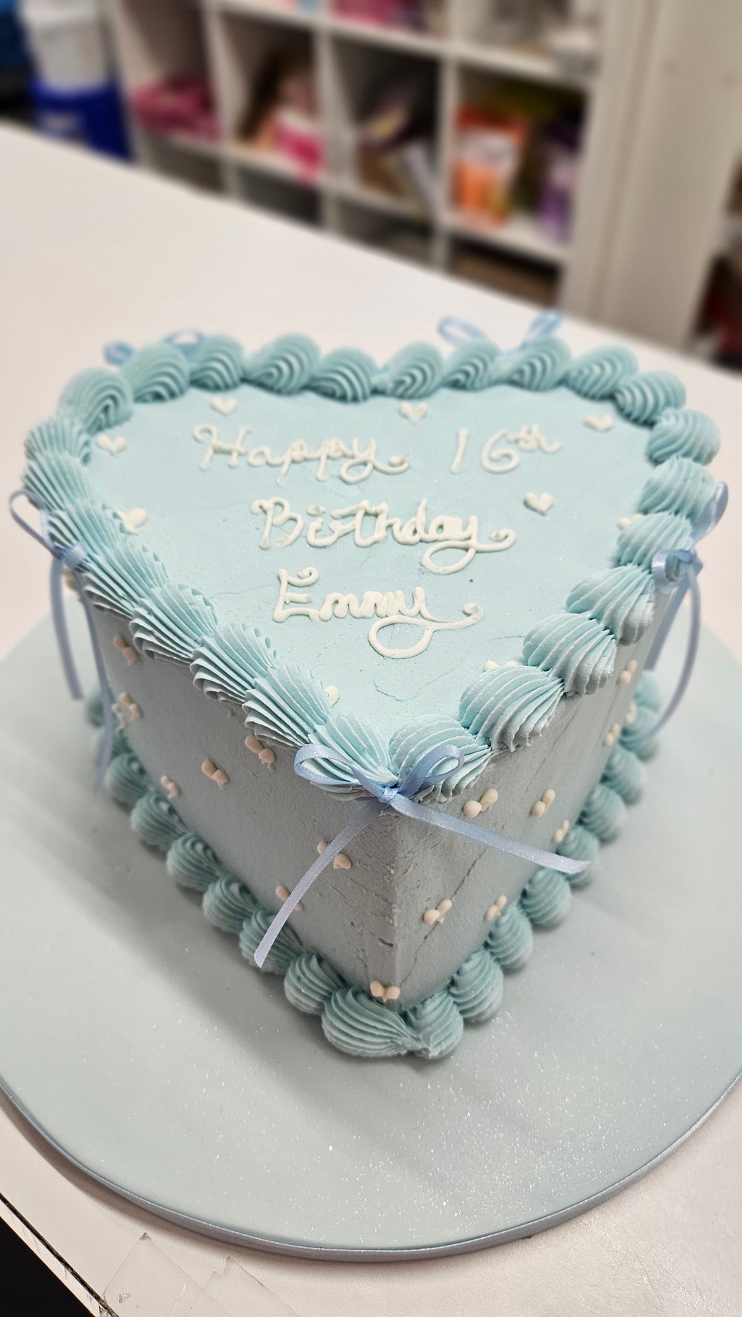 Heart-Shaped Vintage Birthday Cake