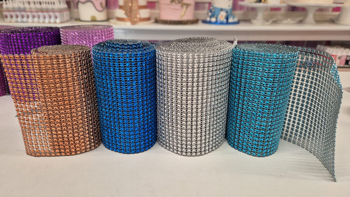 Diamante Effect Mesh Banding (Diamante ribbon)