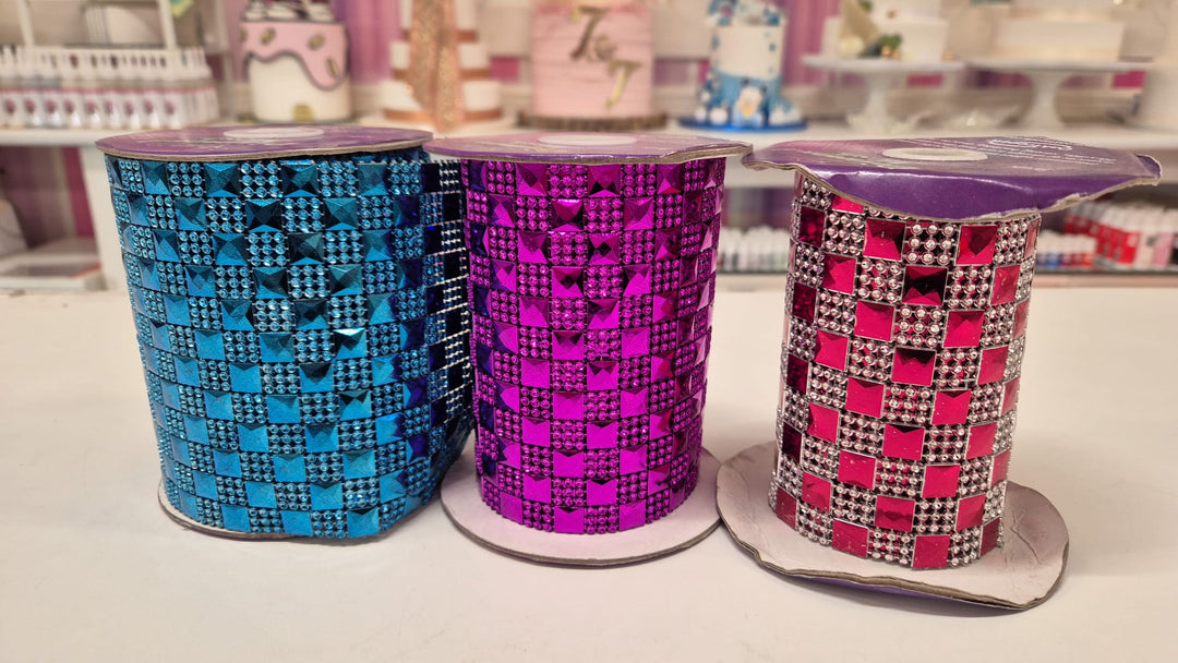 Diamante Effect Mesh Banding (Diamante ribbon)