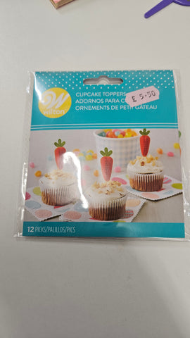 Paper Carrot Cupcake Toppers