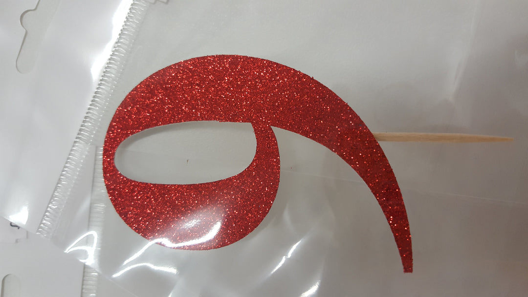 Glitter numbers cake topper