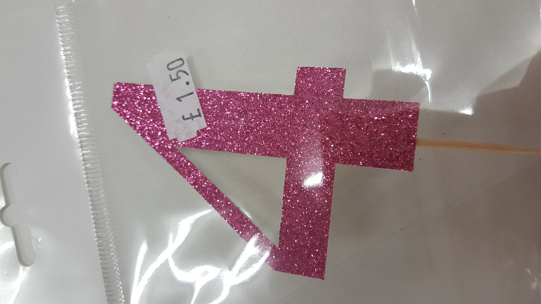 Glitter numbers cake topper