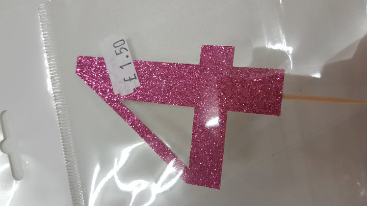 Glitter numbers cake topper