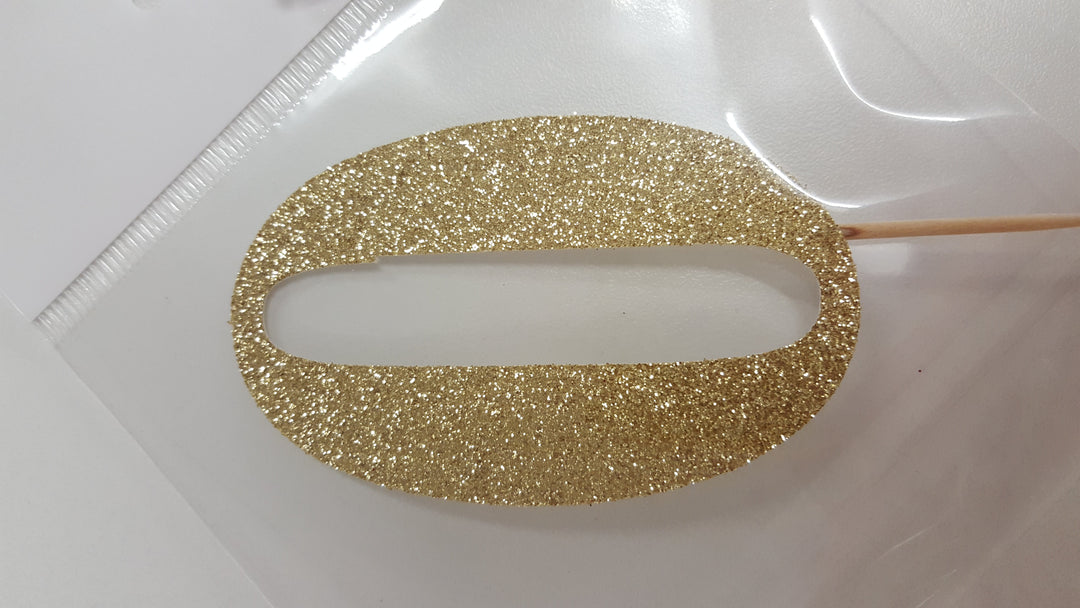 Glitter numbers cake topper