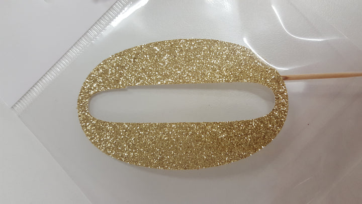 Glitter numbers cake topper