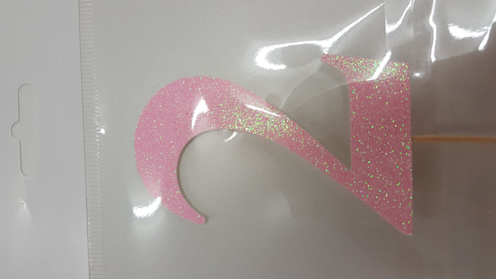 Glitter numbers cake topper