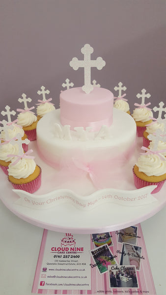 Communion cross glitter topper