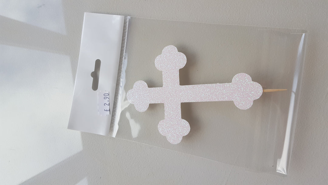 Communion cross glitter topper