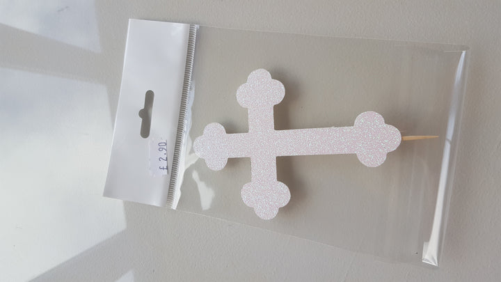 Communion cross glitter topper