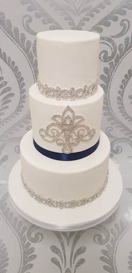 Diamante Crystal Motif Wedding Cake Decoration