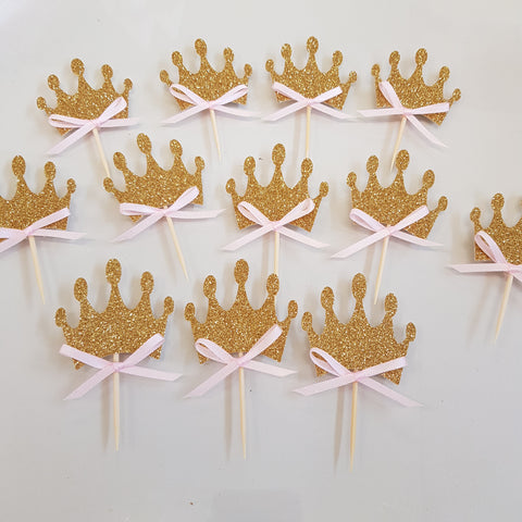 Crown tiara cupcake toppers (12pk)