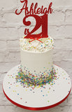 Glitter Cake Topper - personalised Name or Numbers (word)