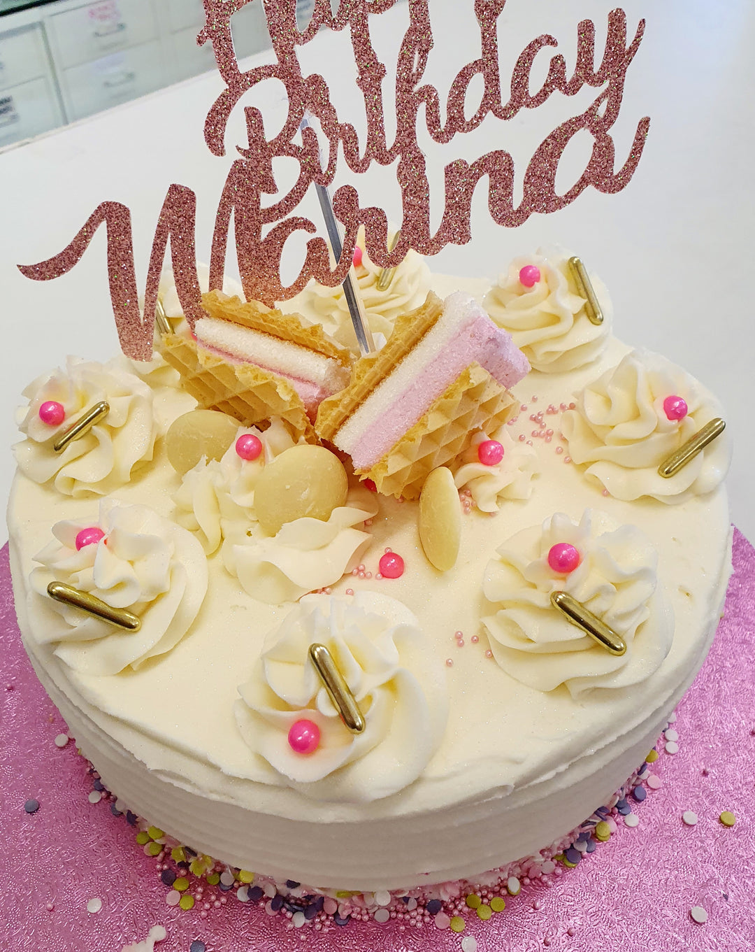 Shallow Mallow Birthday Cake