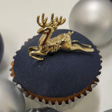 Gold Reindeer Cupcake Topper
