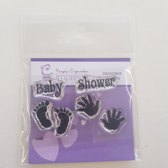 Purple Cupcakes- Baby Shower Stamps