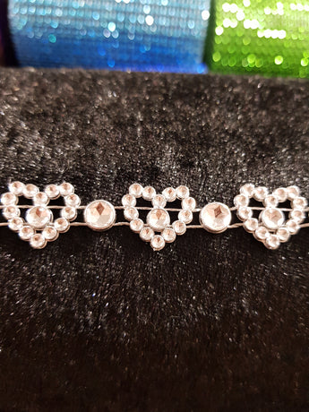 Heart shaped diamante effect cake ribbon 1metre