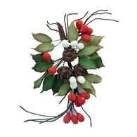 Pine Cone & Holly Spray - Approx 160 X 80mm